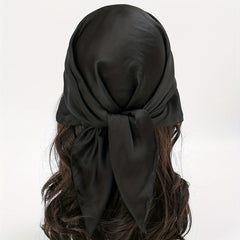 Satin Bandana Square Scarf Necktie Head Wrap Hair Accessory