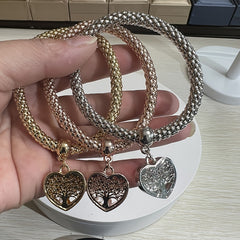 Multi-layer Silver Rose Chain Bracelet Set for Women