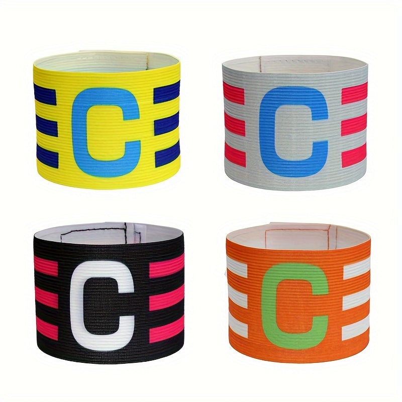 4 Football Captain Armbands Elastic Team Armbands C marks Armbands
