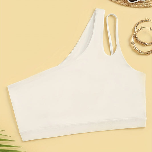 One Shoulder Strap Cami Crop Top Hollow Out Backless