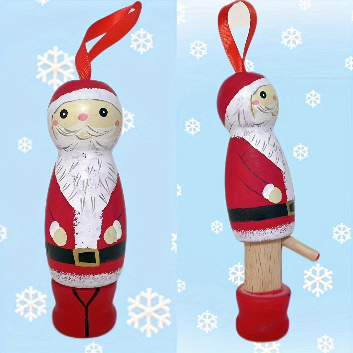 Funny Santa Pendant Christmas Ornaments Tree Decorations Wooden Standing Santa