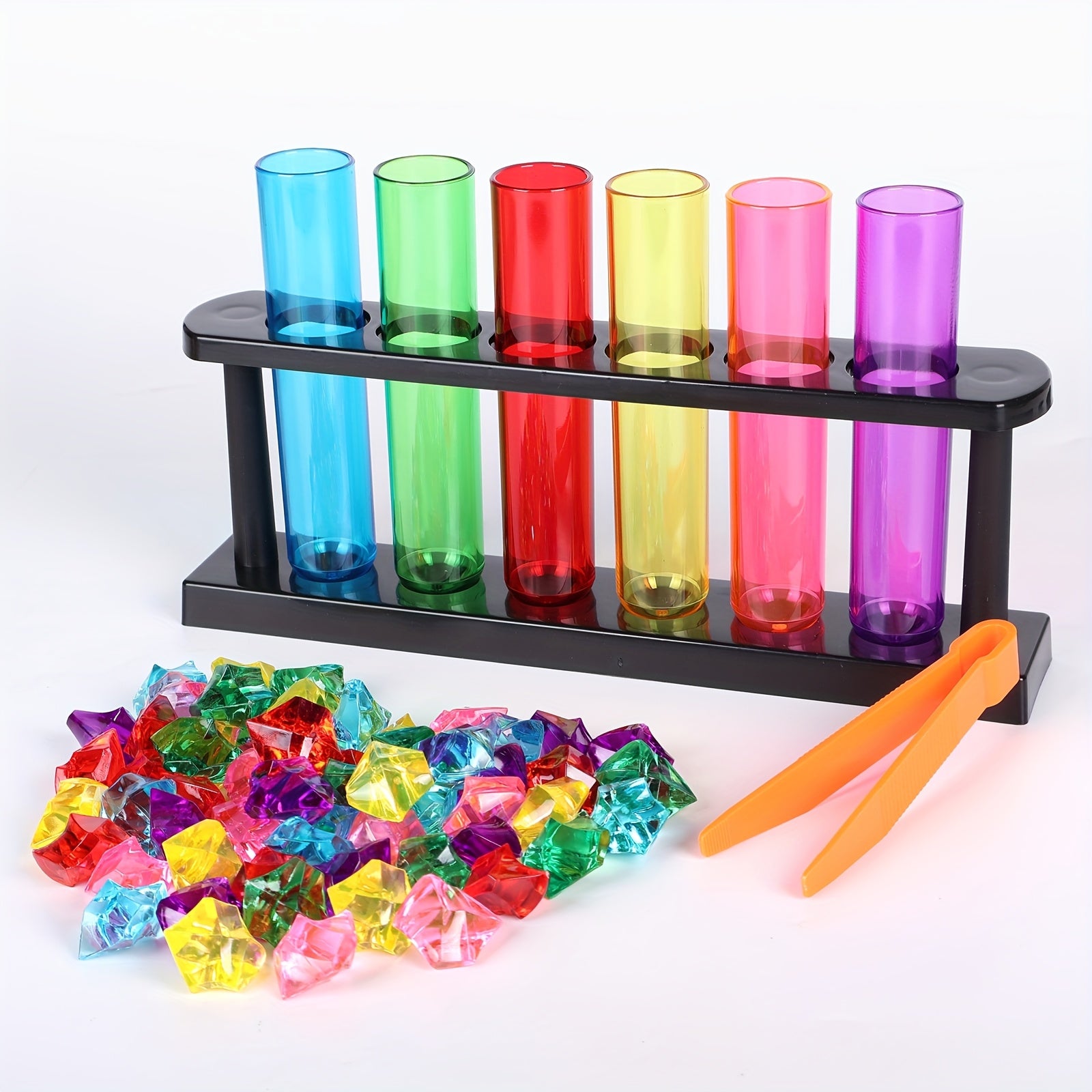 60pcs Gem Clip Sensory Toy Test Tube Clip Beads