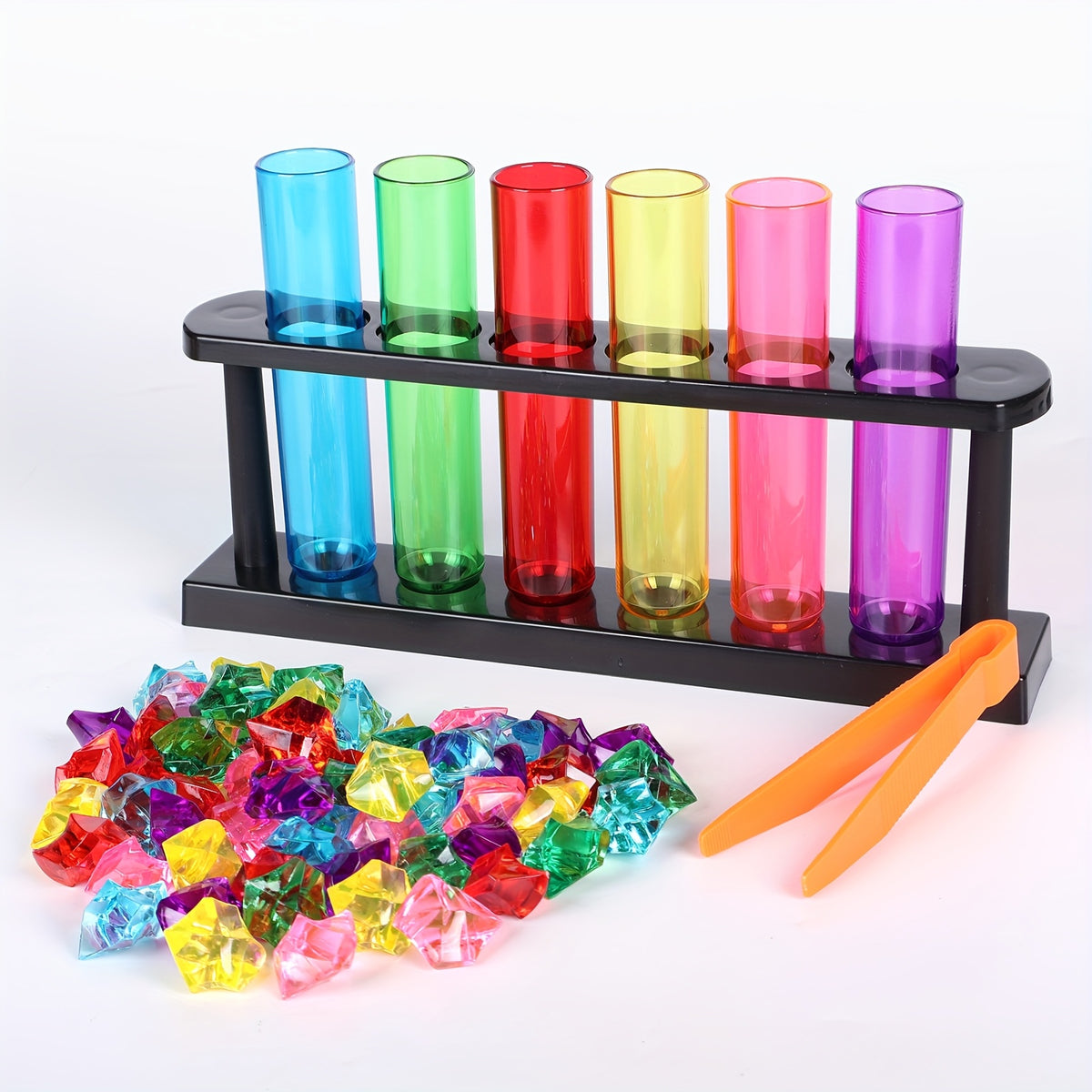 60pcs Gem Clip Sensory Toy Test Tube Clip Beads