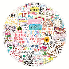 50 Pcs Quote Stickers Positive Motivational Waterproof Vinyl Stickers