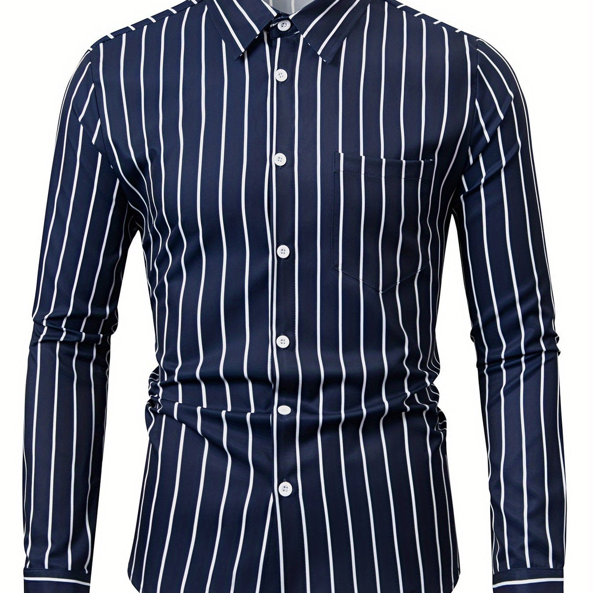 Stripe Pattern Men's Long Sleeve Shirt For Summer Autumn
