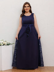 Maxi Formal Party Dress With Belt