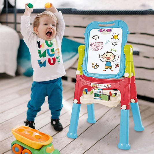 Double Sided Magnetic Drawing Board Easel Chalk