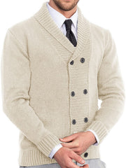 Men's Shawl Collar Cardigan Sweater Button Slim Fit Knit Top
