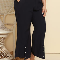 Women's Plus High Rise Flared Pants With Pockets