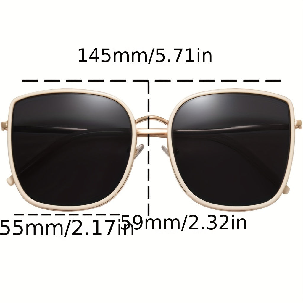Square Sunglasses Anti Glare Metal Frame UV400