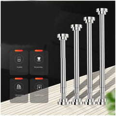 Adjustable Stainless Tension Shower Curtain Rod Bathroom Anti Slip Rod