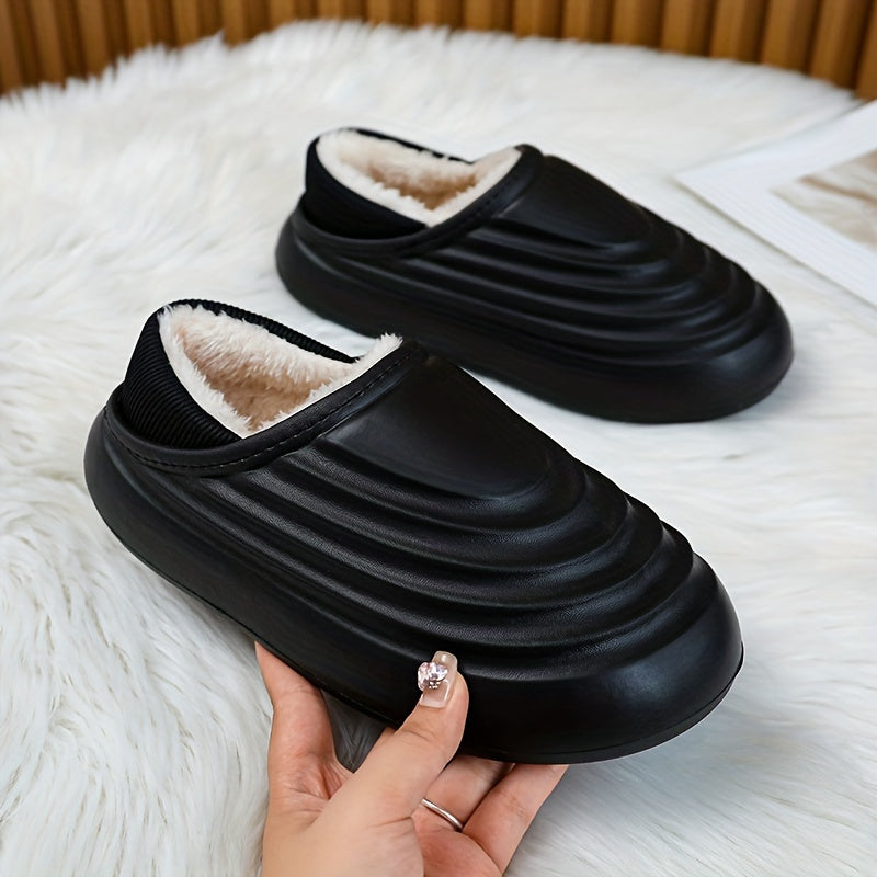 Boys Comfortable Non Slip Fleece House Shoes Soft Bottom Walking Shoes
