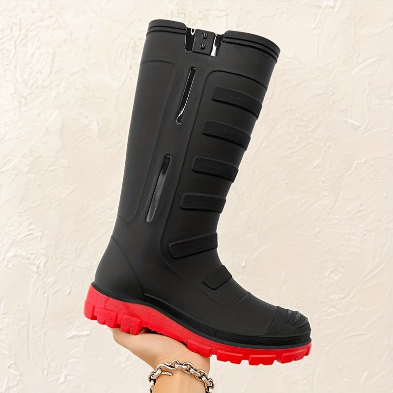 Men High Top Rain Boots Wear resistant Waterproof Non slip Rain Shoes