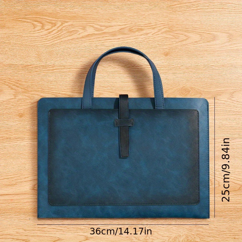 Business Document Bag Large Capacity Briefcase PU Leather Portable Storage