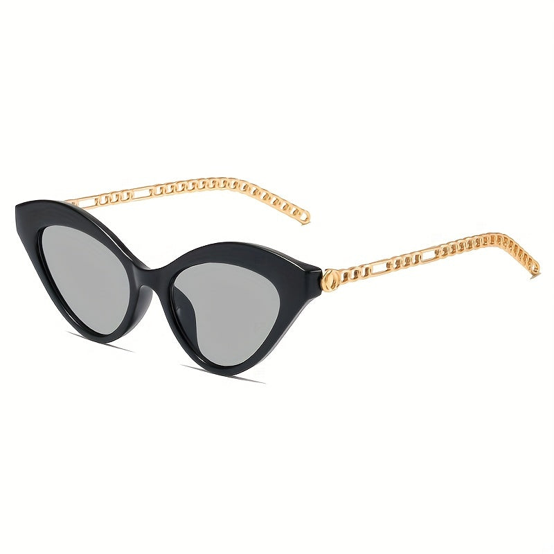 Cat Eye Sunglasses Metal Chain Charm Anti Glare UV400
