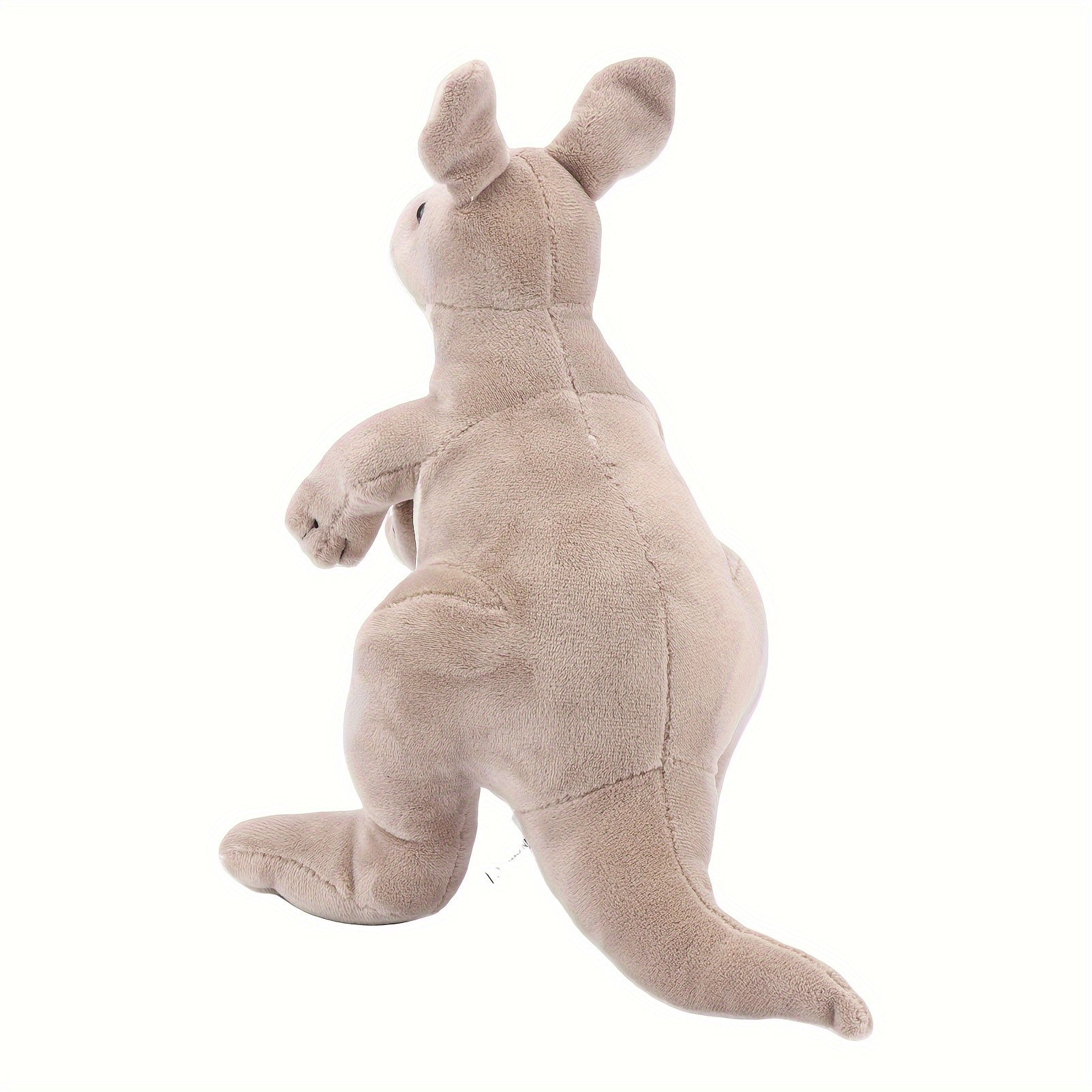 Plush Gray Kangaroo Toy - Realistic Stuffed Animal