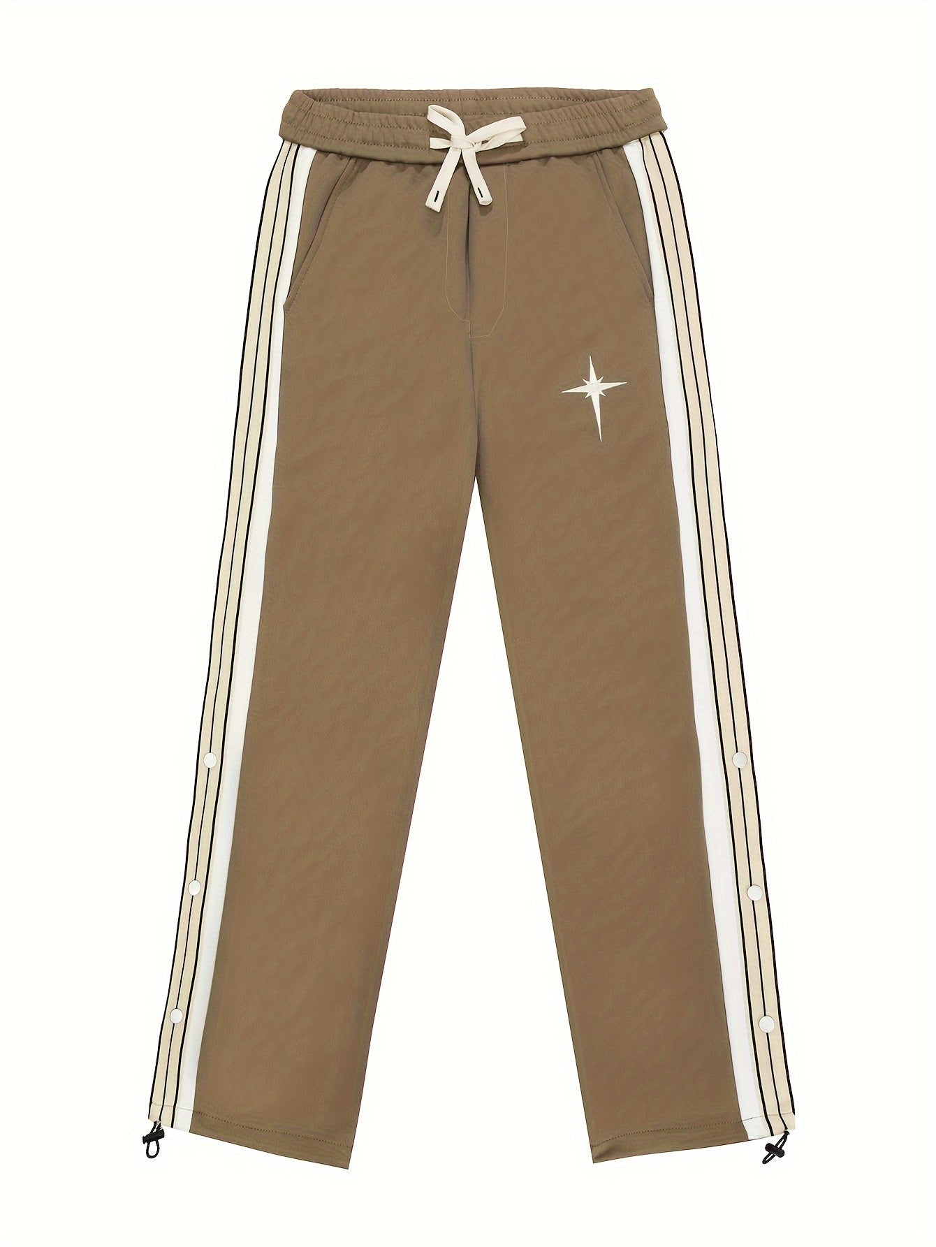 Men's Loose Stripe Pants With Pockets Casual Trousers