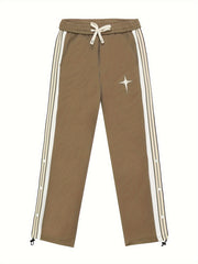 Men's Loose Stripe Pants With Pockets Casual Trousers