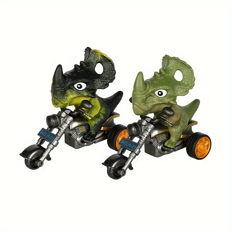 Dinosaur Motorcycle Toy Pull Back Inertial Simulation Tyrannosaurus Triceratops