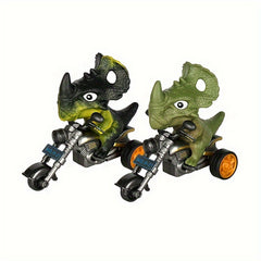 Dinosaur Motorcycle Toy Pull Back Inertial Simulation Tyrannosaurus Triceratops