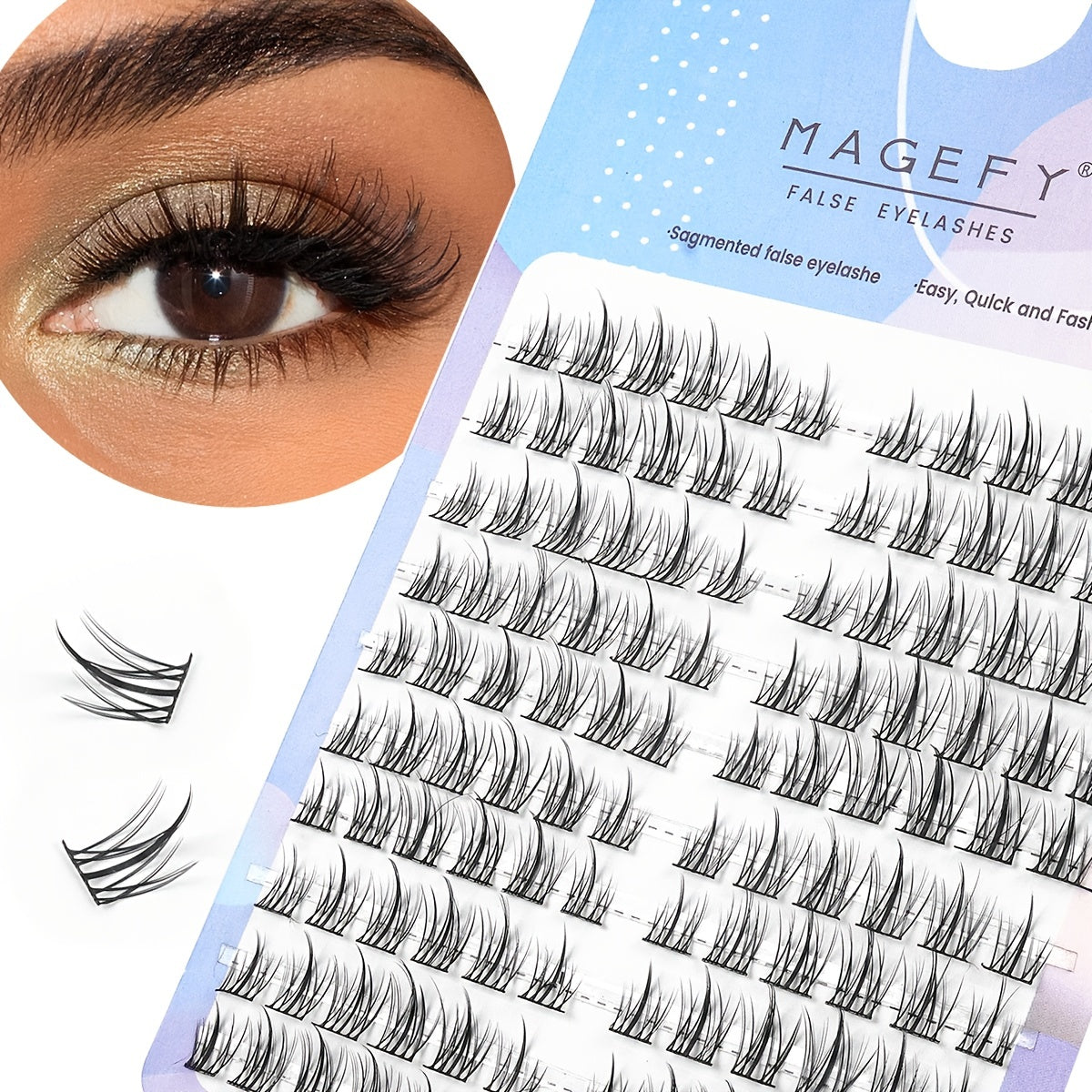 Fluffy C Curling 120 Cluster Lashes 8-11mm Mixed Length False Eyelashes