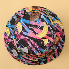 Unisex Fruit Print Windproof Couple Bucket Hat Outdoor Fishing