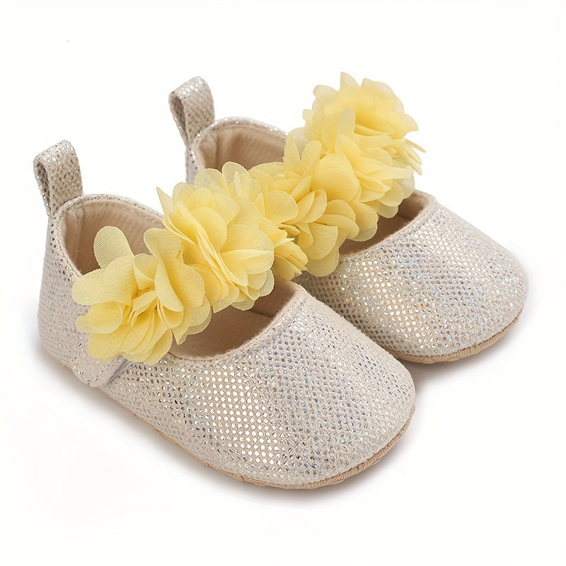 Baby Girl's Flat Shoes With Flowers Ornaments