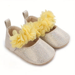 Baby Girl's Flat Shoes With Flowers Ornaments