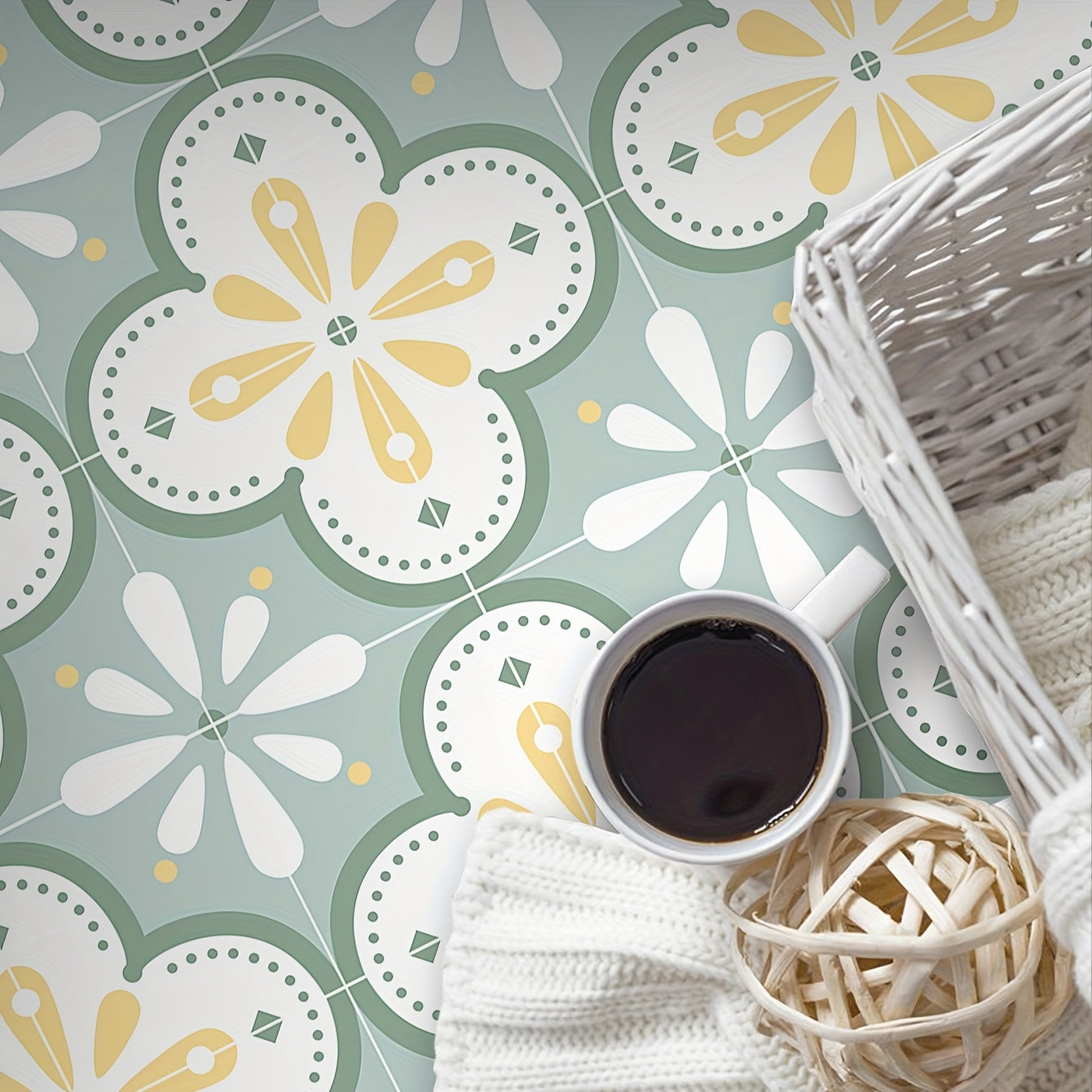Moroccan Floor Tile Sticker 9pcs