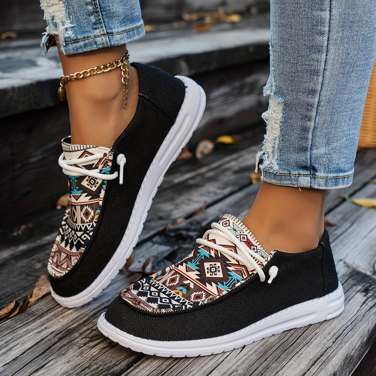 Women's Retro Floral Slip-On Skate Shoes