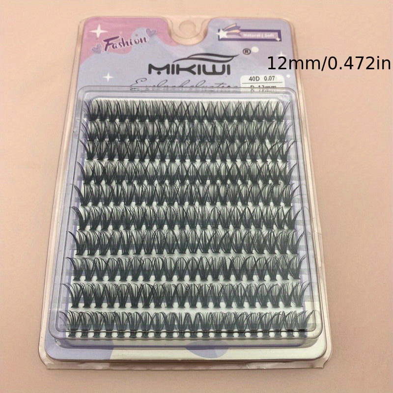 200Pcs 40D 12-16mm D Curl Cluster Lashes Soft&Natural False Eyelashes