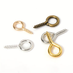 200pcs Alloy Eye Hook Screw Pins for DIY Jewelry Making
