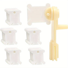 100 Plastic Thread Spools Dental Floss Kit for DIY Embroidery