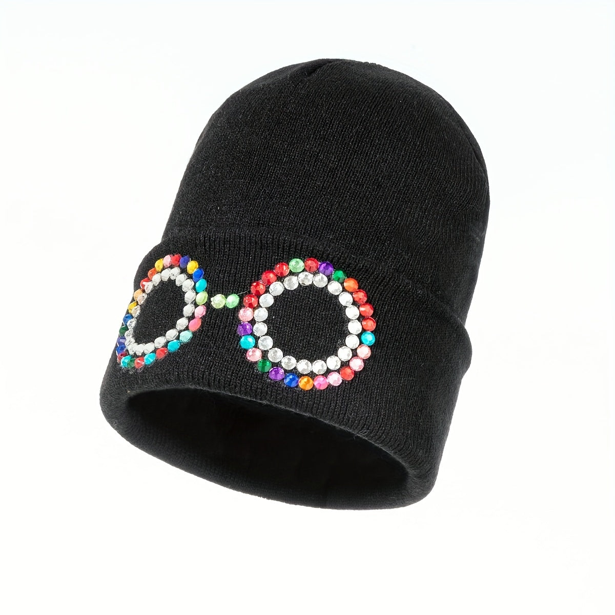 Funny Glasses Decor Beanie Knit Hat Elastic Warm Skull Cap