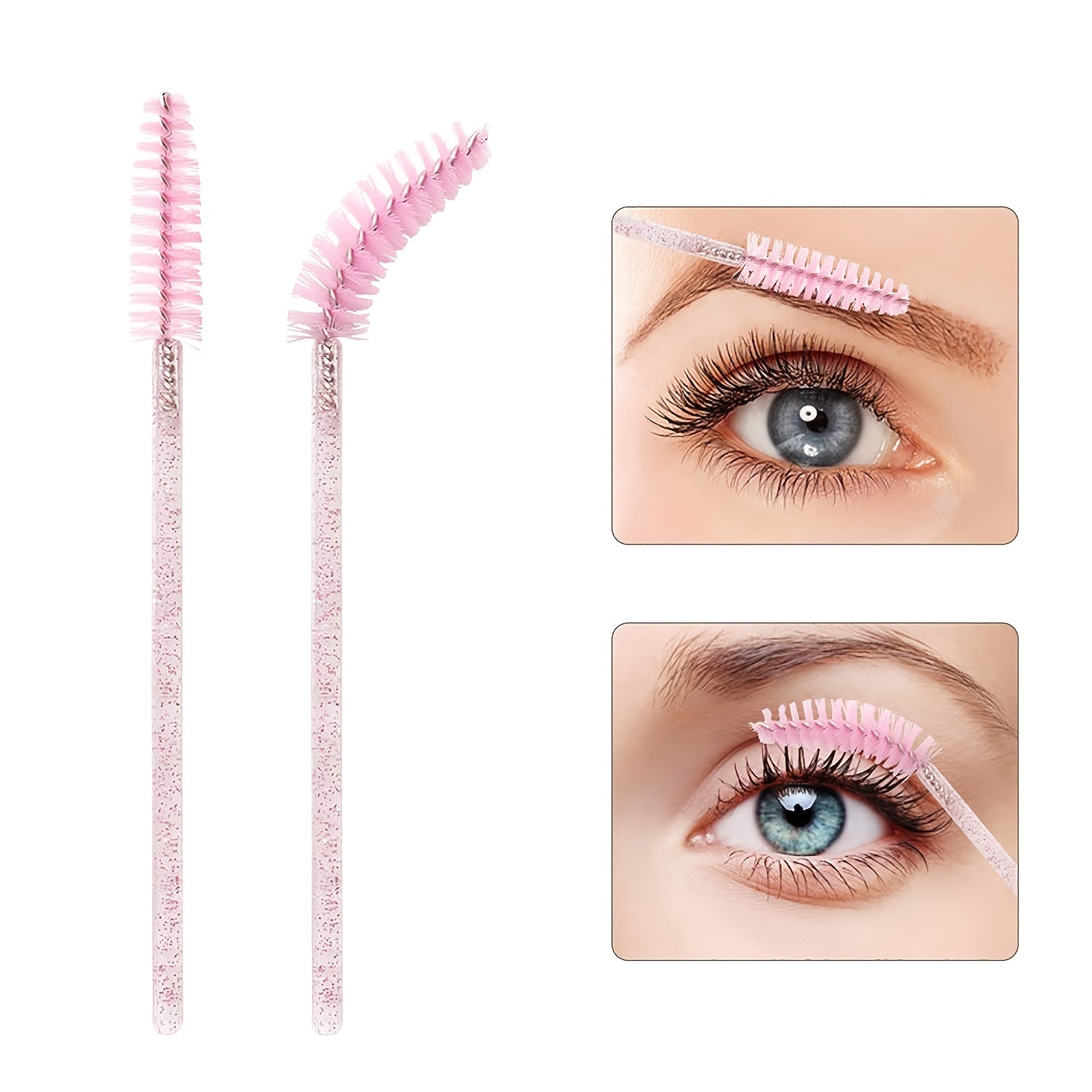 Eyelash Brushes 50pcs Crystal Handle Makeup Brush for Women's Gift