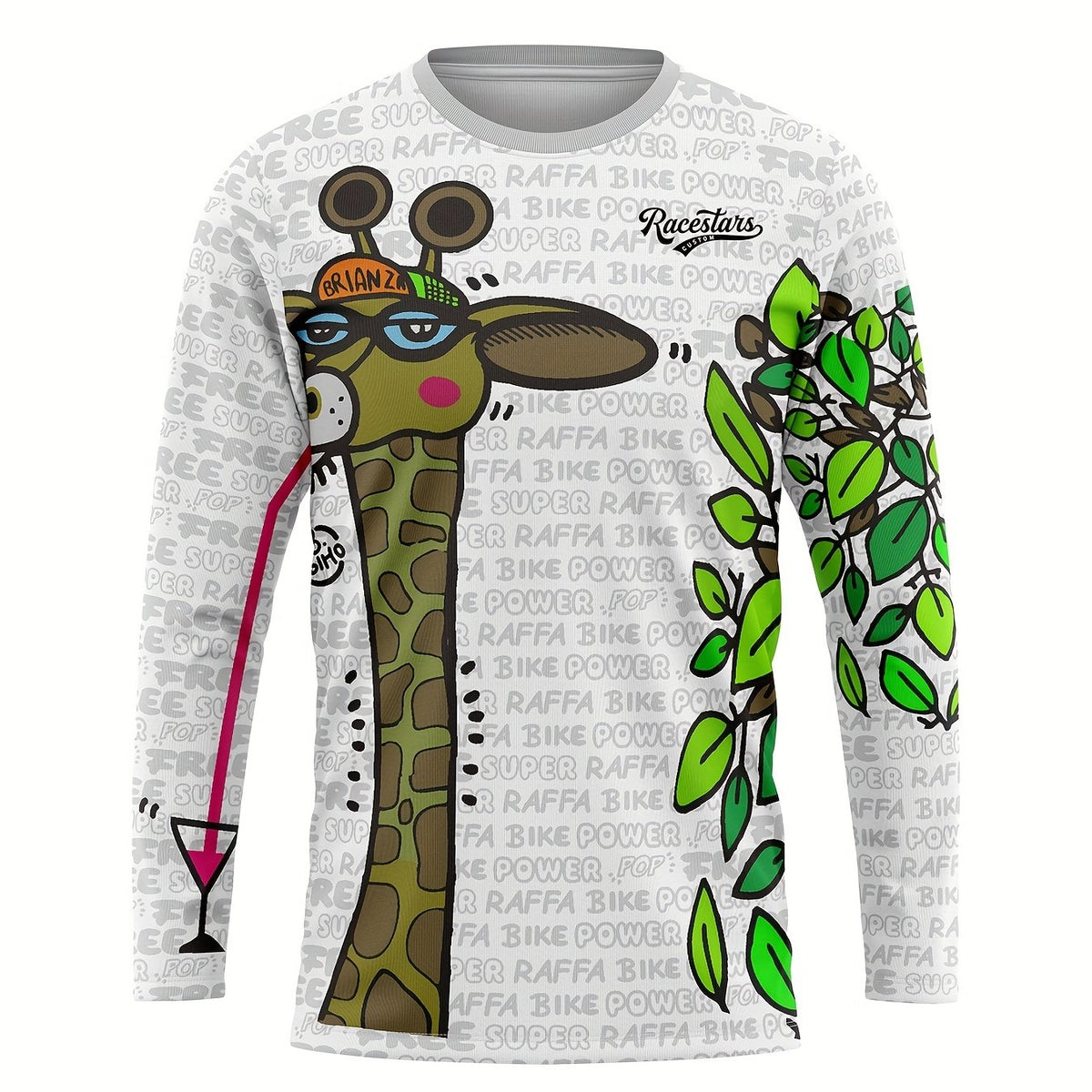 Men's Giraffe Cycling Jersey Quick Dry Long Sleeve T Shirt