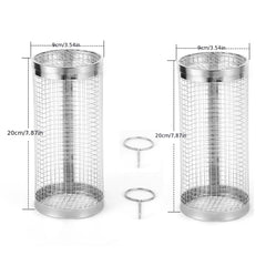 Stainless Steel Rolling Grill Basket for Vegetables and Fish