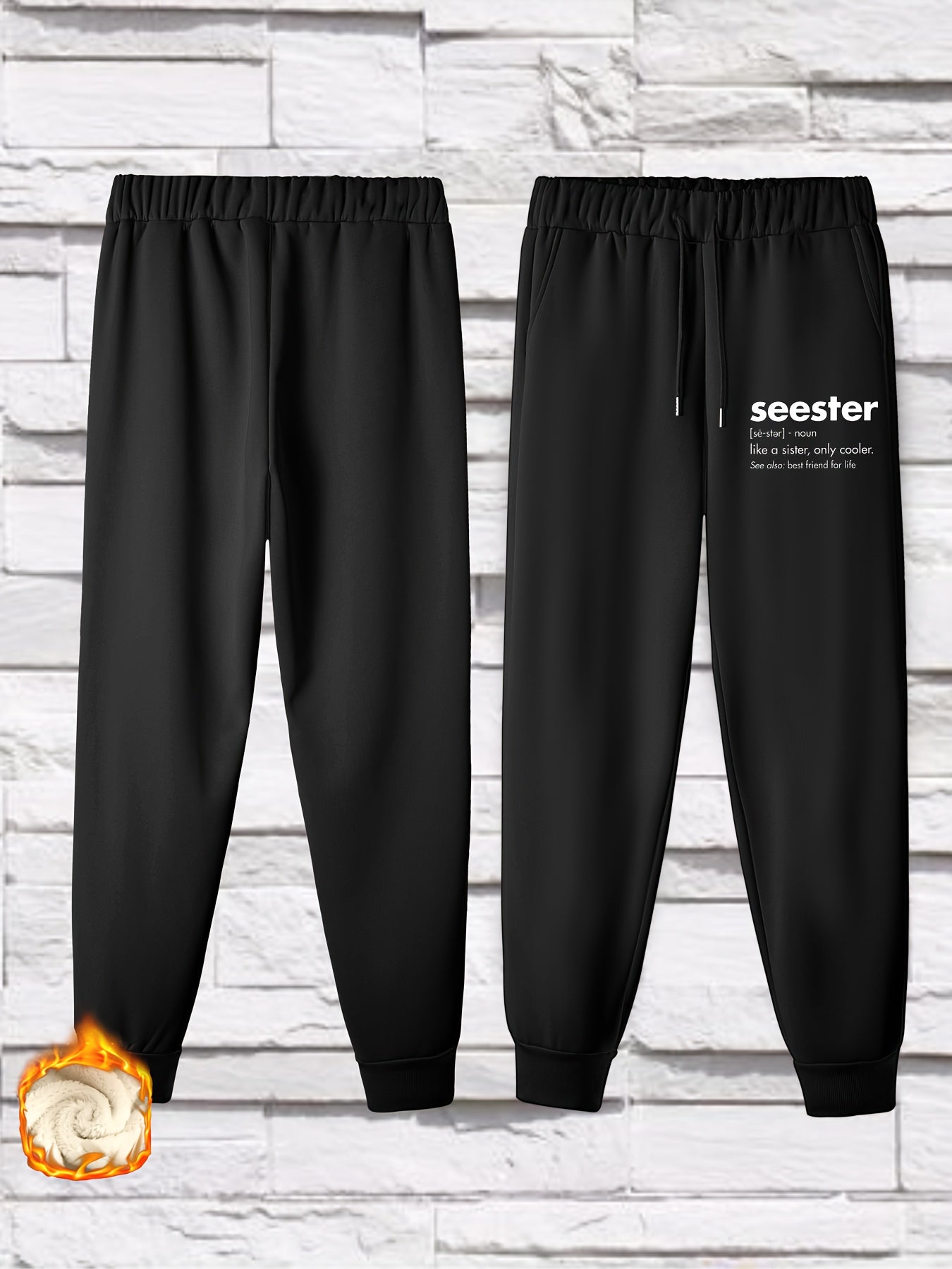 Women's Plus Slogan Print Fleece Joggers