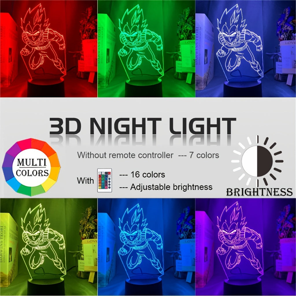 Skeleton 3D Night Light Table Lamp Anime Figures Soft Light Bedroom LED