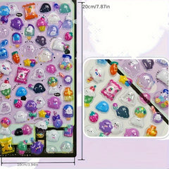 3D Hollow Sticker Fun Transparent Crystal Decals for DIY Decoration