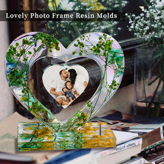 Heart Photo Frame Resin Silicone Mold Floral Art Crafts Home Decor