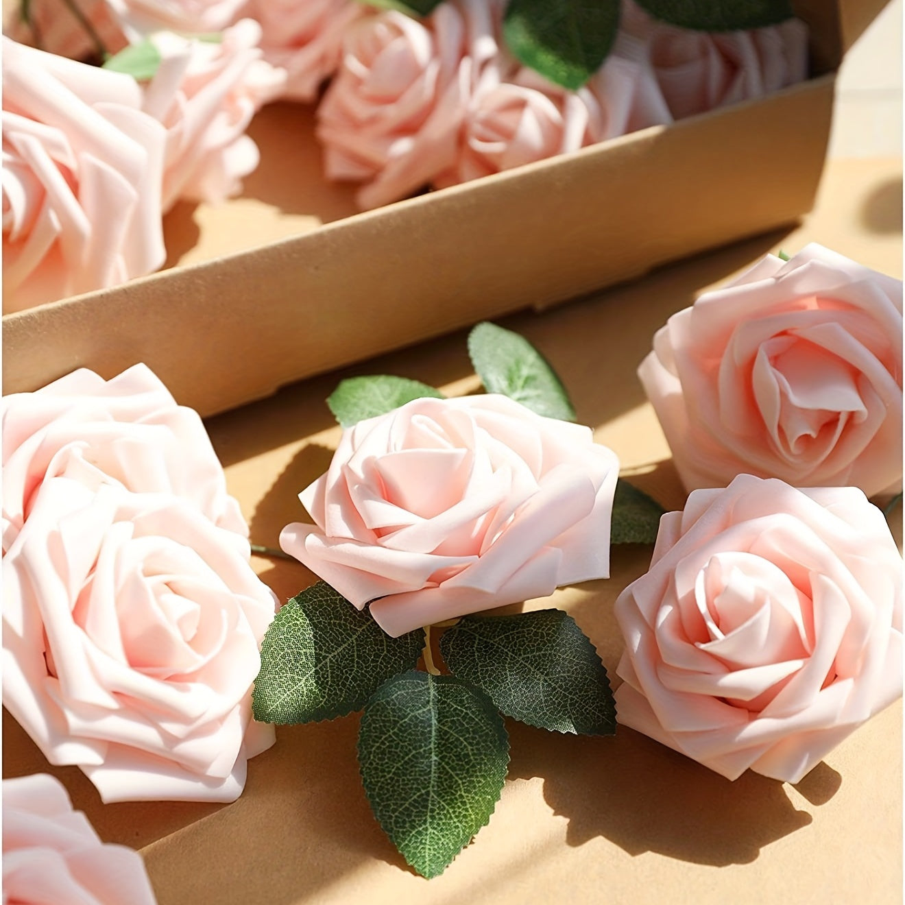 25pcs Blush Artificial Roses for DIY Party Wedding & Mother's Arrangements