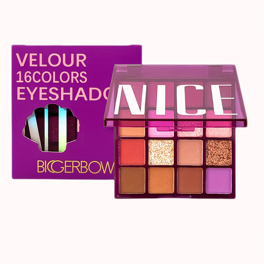 16-Color Eyeshadow Palette Matte Pearly Highlighter Brown Multicolor Eye Makeup