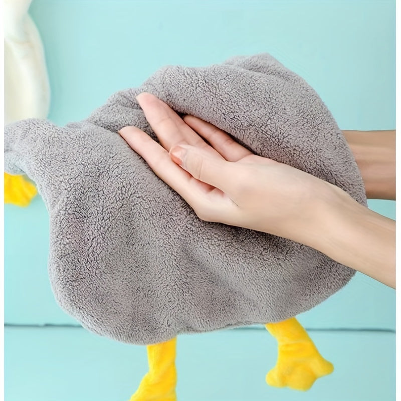 Microfiber Goose Pattern Hanging Towel Quick Drying Soft Absorbent with Loop