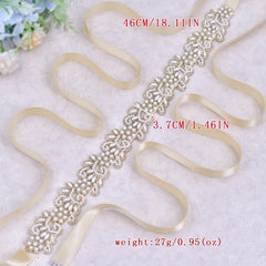 Floral Lace Bridal Belt with Golden Embellishments