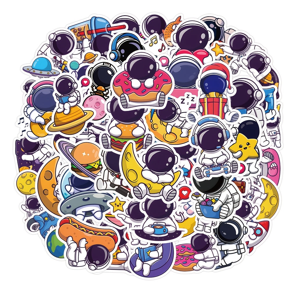61pcs Astronaut Waterproof PVC Stickers for Water Bottles Laptop