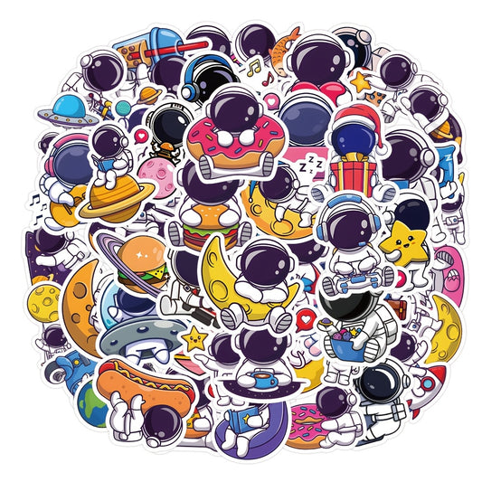 61pcs Astronaut Waterproof PVC Stickers for Water Bottles Laptop