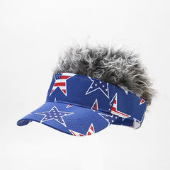 Sun Visor Hat With Spiked Hairs Baseball Cap
