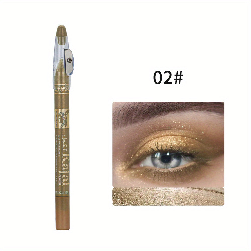 12 Colors Waterproof Eyeshadow Stick with Shimmer and Pearly Finish