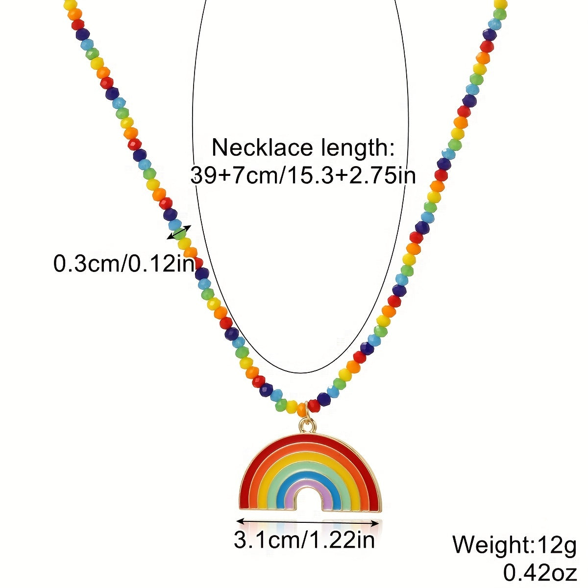 LGBT Rainbow Pendant Necklace for Women Chocker Pride Month Gift
